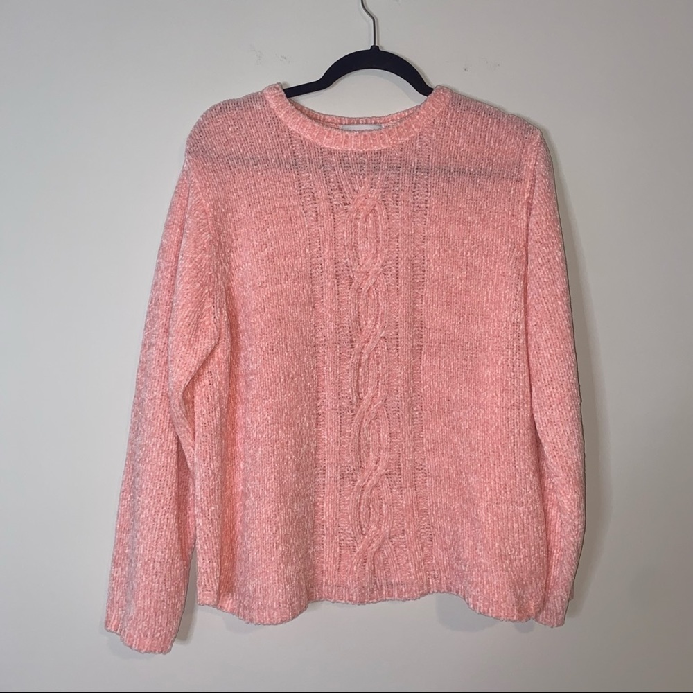 Croft & Barrow Vintage Pink Chenille Long Sleeve Sweater